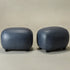 Elmer Faux Leather Ottoman – Round Navy Ottoman | Decorative Ottoman | Kinwell Furniture | Modern Faux Leather Furniture